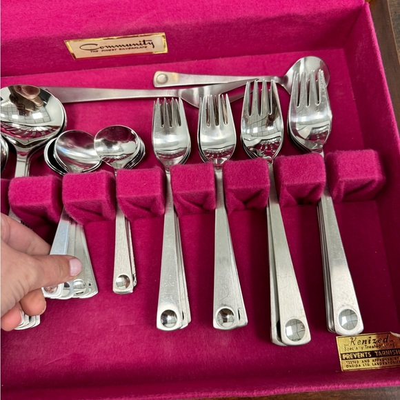Vintage 64pc Rosenthal Plus Stainless Steel Flatware Set - Picture 10 of 13